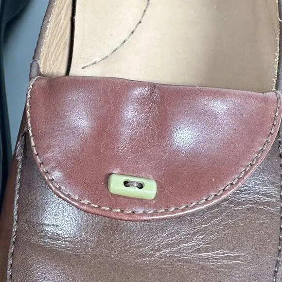 DANSKO Desiree Brown Leather Loafers Womens US Size 6.5-7 EU 37 Made In Brazil