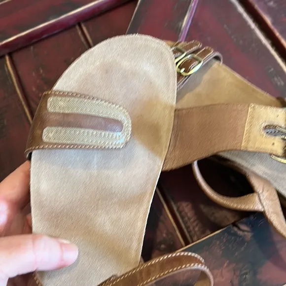 Dansko Rebekah SOFT Sole Waxy Burnished Tan Women's Sandals  Size 9.5-10