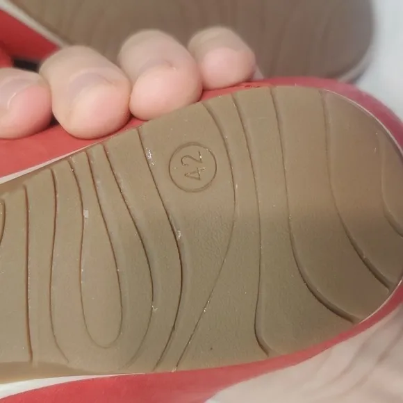 Dansko Women Wedge ViennaTomato Milled Nubuck Sandals Leather Shoes  42/11.5-12