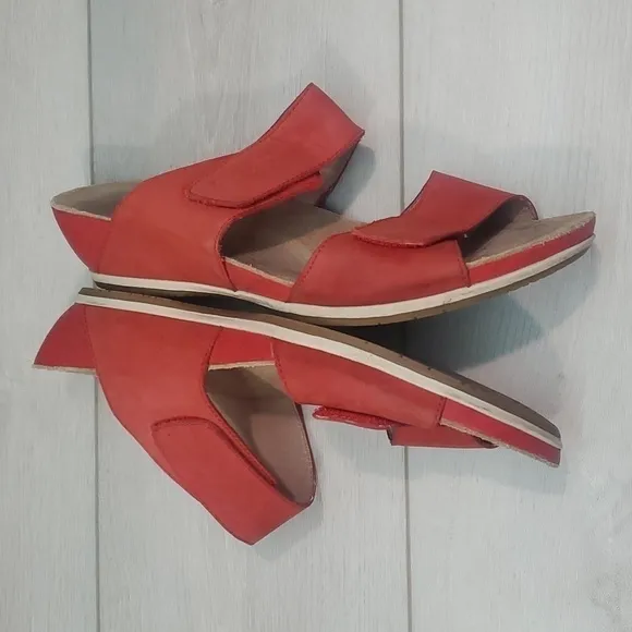 Dansko Women Wedge ViennaTomato Milled Nubuck Sandals Leather Shoes  42/11.5-12