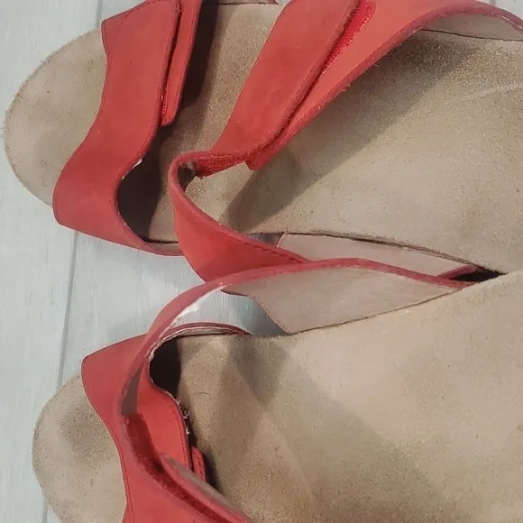 Dansko Women Wedge ViennaTomato Milled Nubuck Sandals Leather Shoes  42/11.5-12