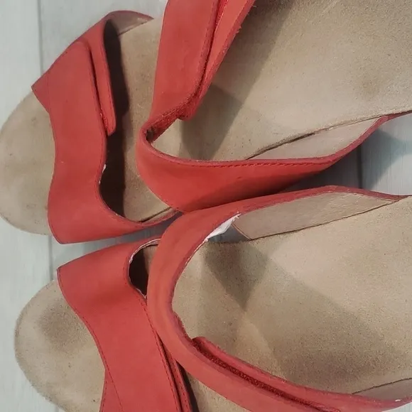 Dansko Women Wedge ViennaTomato Milled Nubuck Sandals Leather Shoes  42/11.5-12