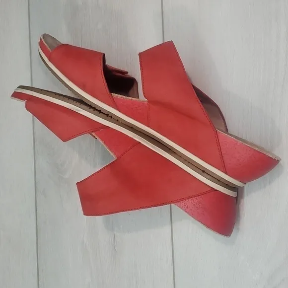 Dansko Women Wedge ViennaTomato Milled Nubuck Sandals Leather Shoes  42/11.5-12