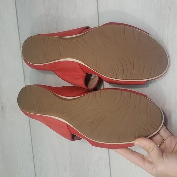 Dansko Women Wedge ViennaTomato Milled Nubuck Sandals Leather Shoes  42/11.5-12