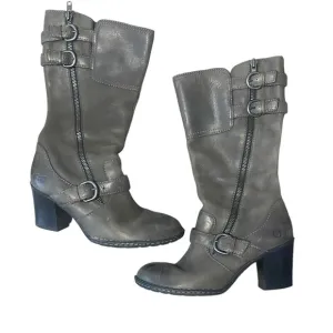 Dark Grey BORN “Treddy” Leather Boots size 9.5