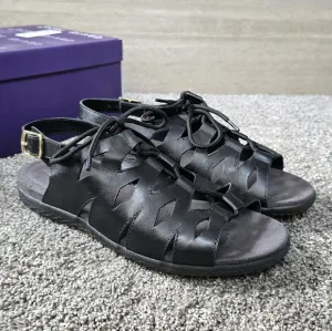 David Tate Darcy Slingback Sandal Women's Black Leather Sandals NEW size 8.5