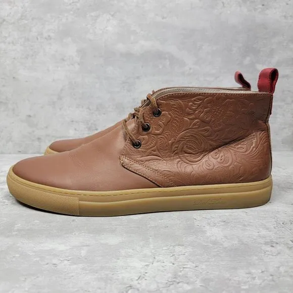 Del Toro Brown Leather‎ Ankle Boots Sneakers Shoes Italy Men's Size 13 Gum Sole
