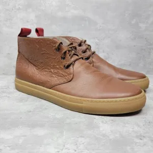 Del Toro Brown Leather‎ Ankle Boots Sneakers Shoes Italy Men's Size 13 Gum Sole