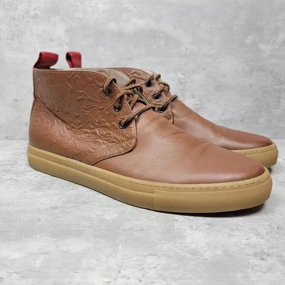 Del Toro Brown Leather‎ Ankle Boots Sneakers Shoes Italy Men's Size 13 Gum Sole