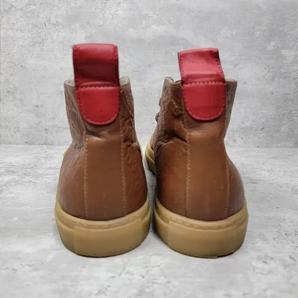 Del Toro Brown Leather‎ Ankle Boots Sneakers Shoes Italy Men's Size 13 Gum Sole