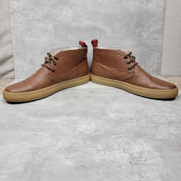 Del Toro Brown Leather‎ Ankle Boots Sneakers Shoes Italy Men's Size 13 Gum Sole
