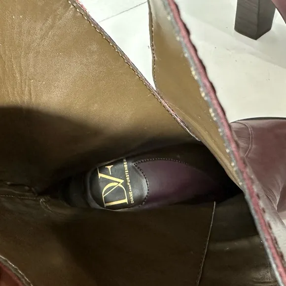 Diane Von Furstenberg Leather Boots Sz 9 1/2