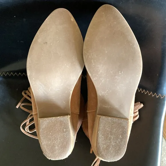 Dingo Tan Suede Leather Fringe Boots