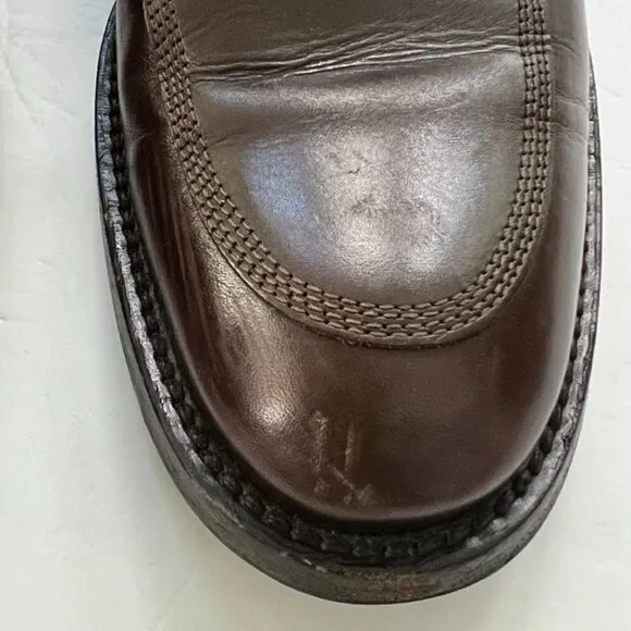 Dolce &amp; Gabbana brown leather men loafers size 8