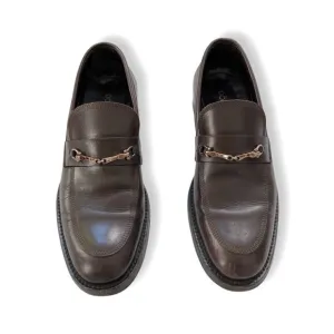 Dolce &amp; Gabbana brown leather men loafers size 8