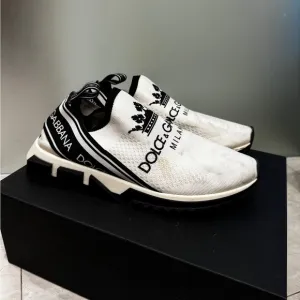 Dolce &amp; Gabbana White and Black Sneakers Athletic Style