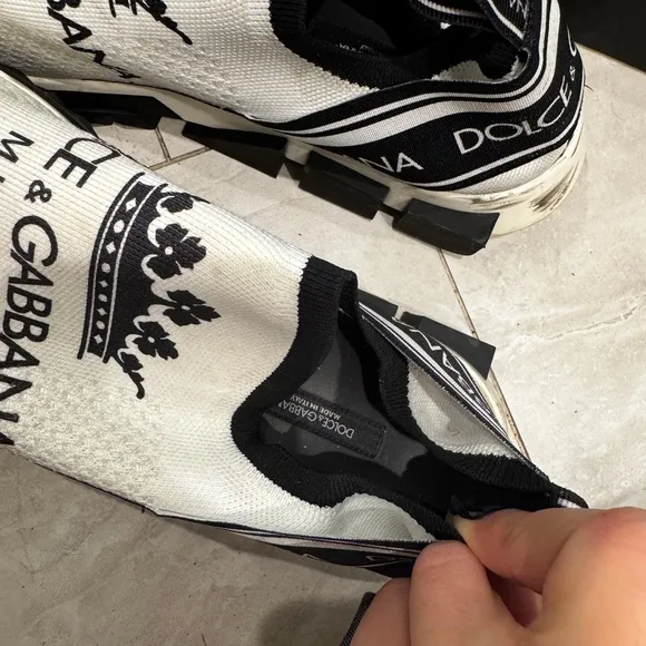 Dolce &amp; Gabbana White and Black Sneakers Athletic Style