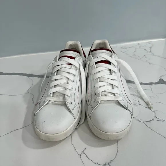 Dolce &amp; Gabbana White and Red Casual Sneakers