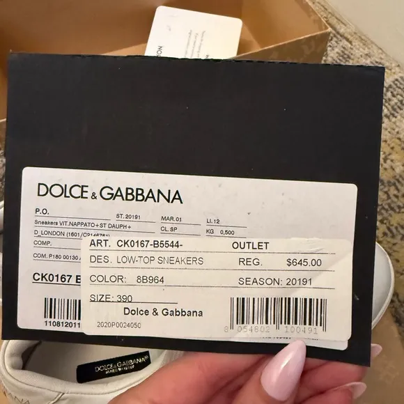 Dolce &amp; Gabbana White and Red Sneakers with Heart Accent
