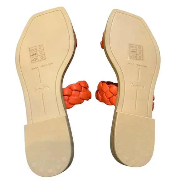 Dolce Vita Indy Slide Sandals - Size 6.5 - Color: Persimmon Stella