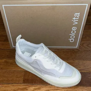 Dolce Vita Leather Adella Lace Up Sneakers Off White Women’s Size 8