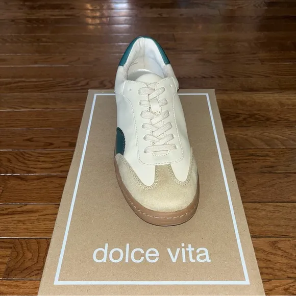Dolce Vita Nelson Lace Up Sneakers White, Cream &amp; Green Women’s Size 8