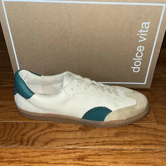 Dolce Vita Nelson Lace Up Sneakers White, Cream &amp; Green Women’s Size 8
