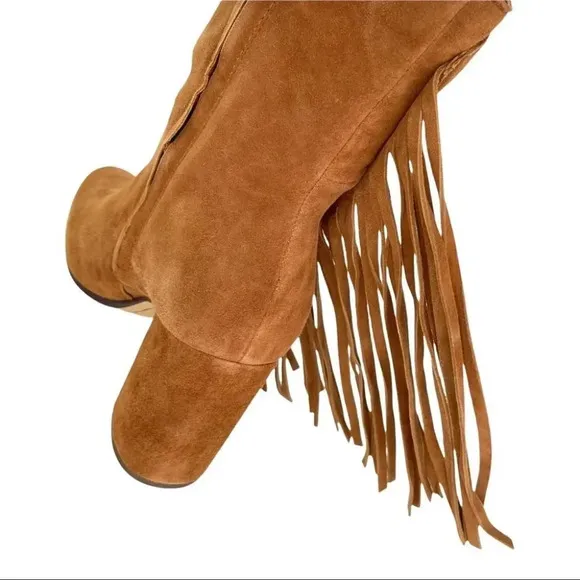 Dolce Vita Rhoda Tan Suede Tasseled Womens Ankle Boots Size 6M