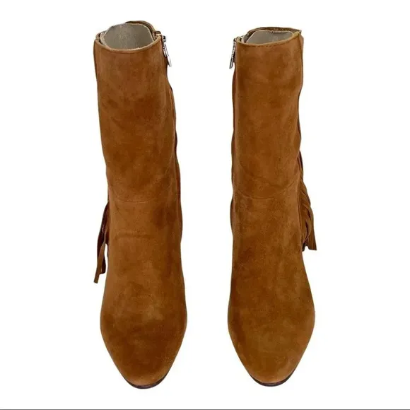 Dolce Vita Rhoda Tan Suede Tasseled Womens Ankle Boots Size 6M