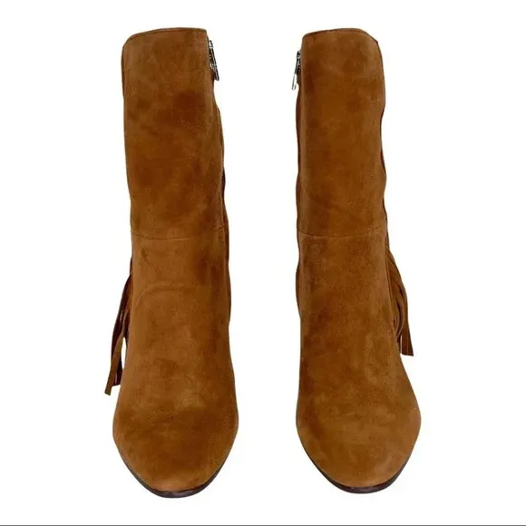 Dolce Vita Rhoda Tan Suede Tasseled Womens Ankle Boots Size 6M