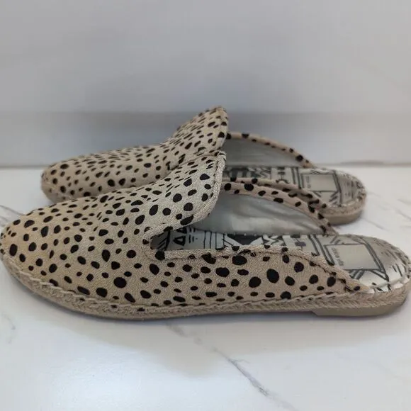 Dolce Vita Women's Leopard Print Calf Hair Slip On Espadrille Flats Mules 10