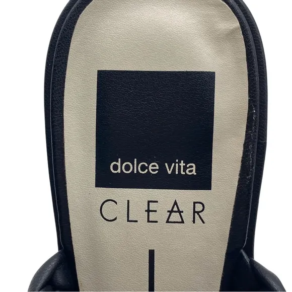 Dolce Vita Womens Shoes Ronin Sandals Sz 6 Black Vegan Leather Braided Heeled
