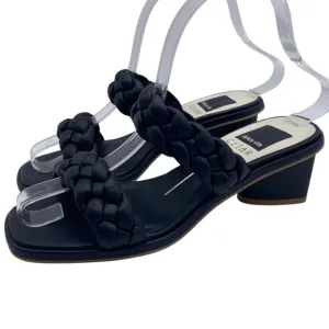 Dolce Vita Womens Shoes Ronin Sandals Sz 6 Black Vegan Leather Braided Heeled