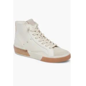 Dolce Vita Zohara High Top Sneakers White &amp; Tan Leather Women’s Size 11