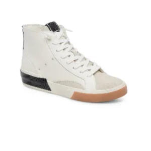 Dolce Vita Zohara High Top Sneakers White, Tan &amp; Black Leather Women’s Size 11