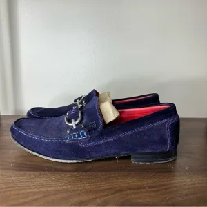 Donald J Pliner Blue Suede Dacio Loafers Sz 9.5