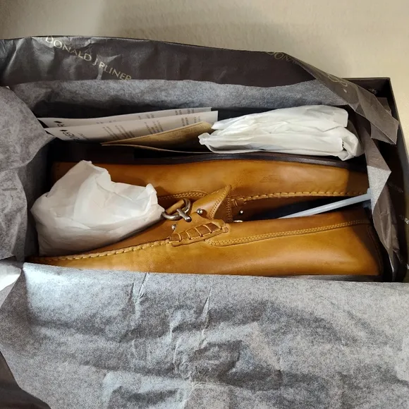 Donald J Pliner Dacio D9 M130 Tan Dipped Calf Leather Loafers Men's Sz 13 M