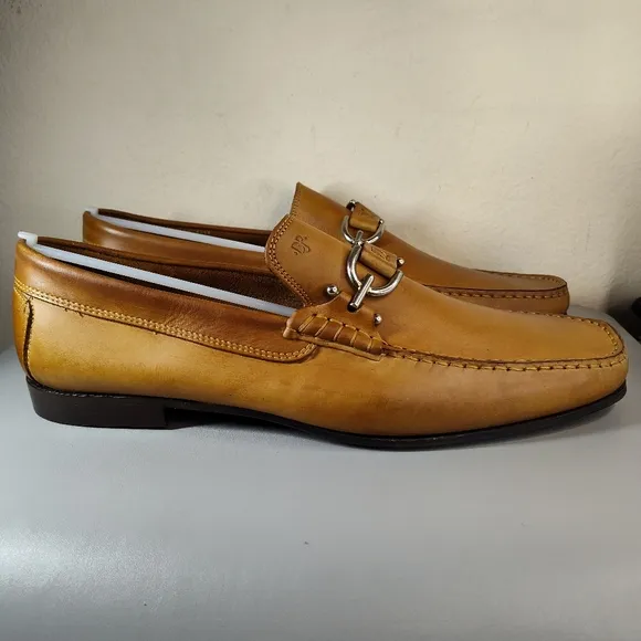 Donald J Pliner Dacio D9 M130 Tan Dipped Calf Leather Loafers Men's Sz 13 M