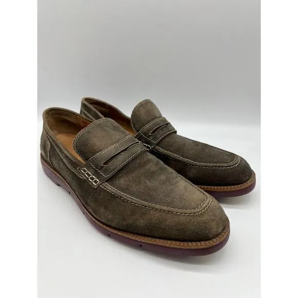 Donald J. Pliner Enzio-Ma Mens Distressed Suede Leather Loafers Size 11🛒