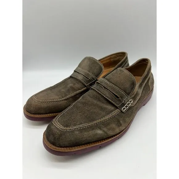 Donald J. Pliner Enzio-Ma Mens Distressed Suede Leather Loafers Size 11🛒