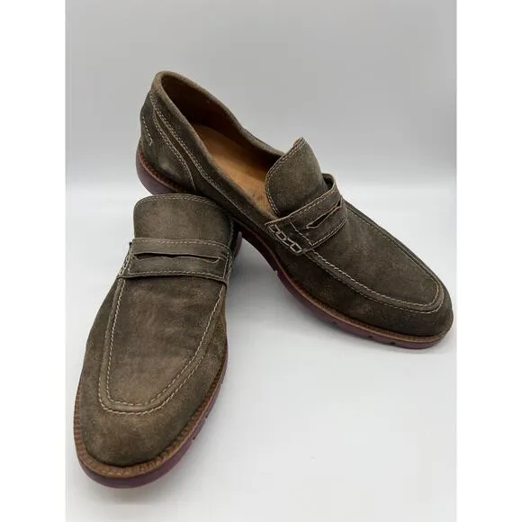 Donald J. Pliner Enzio-Ma Mens Distressed Suede Leather Loafers Size 11🛒