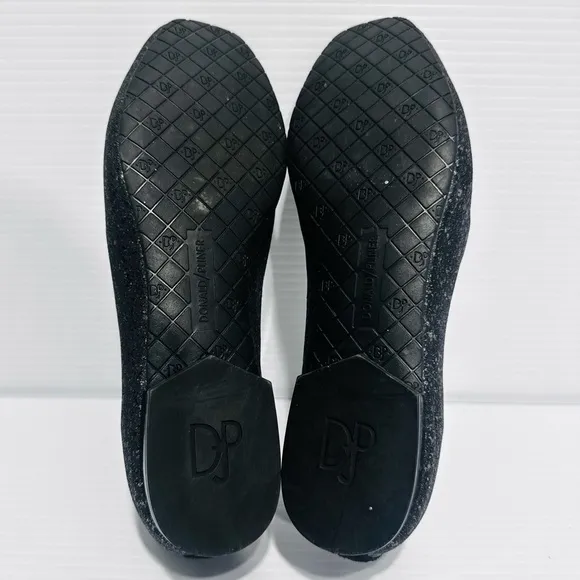 Donald J Pliner Honey Black Slip On Loafers Size 7.5