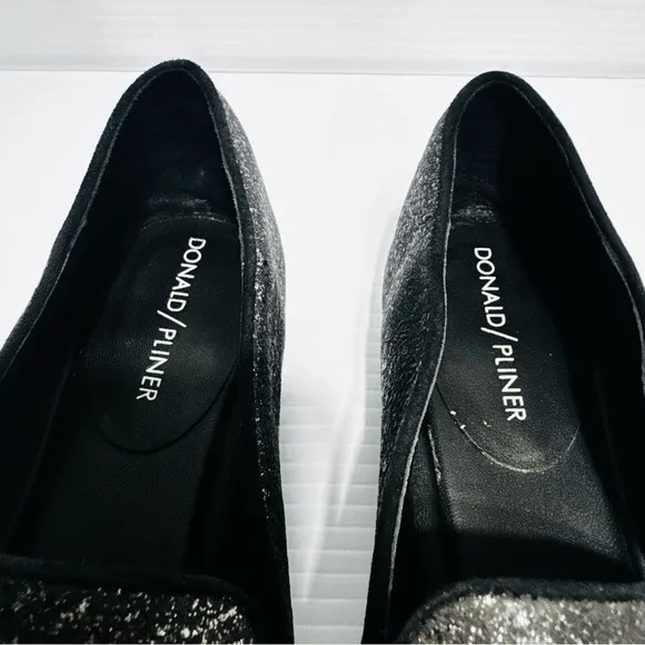 Donald J Pliner Honey Black Slip On Loafers Size 7.5