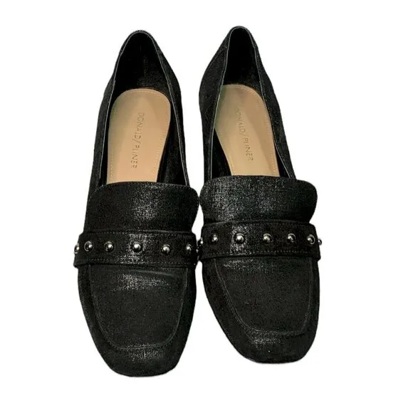 DONALD J. Pliner Loafers Leather Studded Heeled