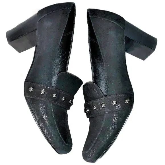 DONALD J. Pliner Loafers Leather Studded Heeled