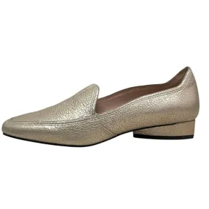 Donald J Pliner Women's Icon Loafers Nude Pebble Metallic Leather Size 7.5M
