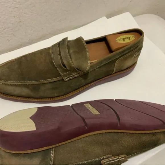 Donald J. Pliner Enzio-Ma Mens Distressed Suede Leather Loafers Size 11.5