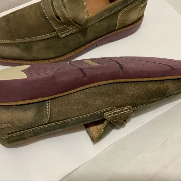 Donald J. Pliner Enzio-Ma Mens Distressed Suede Leather Loafers Size 11.5