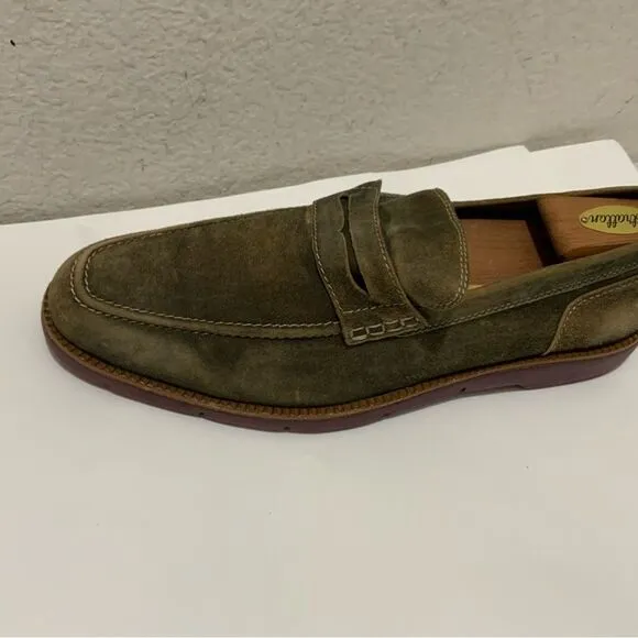 Donald J. Pliner Enzio-Ma Mens Distressed Suede Leather Loafers Size 11.5