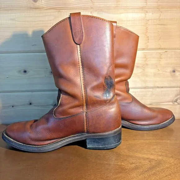 Double-H Richland Cowboy Boot Men 10 Brown Leather Western Work Street Urban